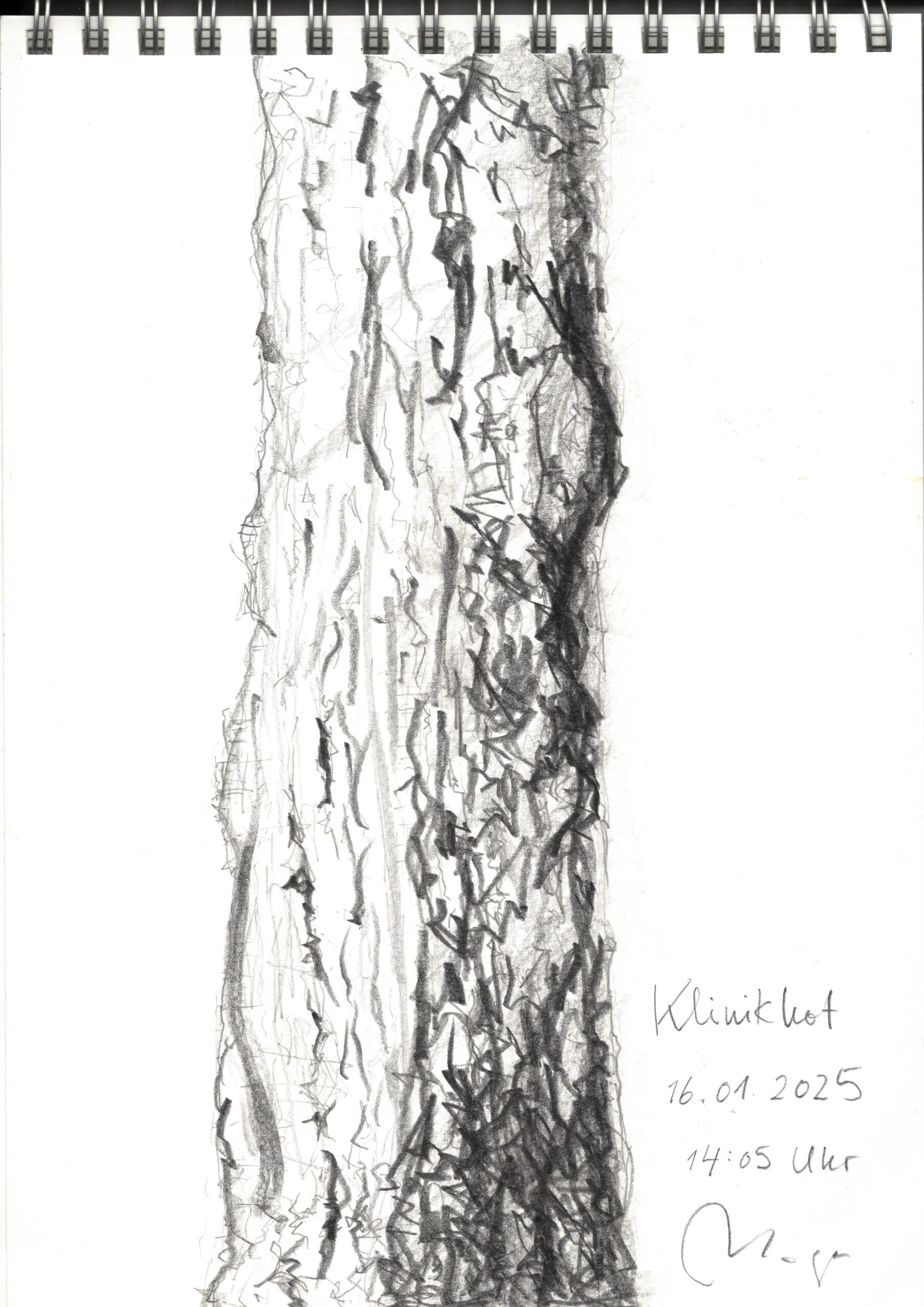 Klinikhof / Bleistift / 16. Januar 2025